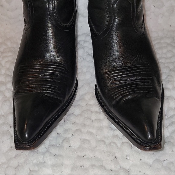 Black Floral w/stacked heel, Lane Fine Boots - Picture 7 of 15